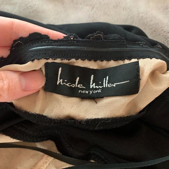 Nicole Miller Black Lace-Trim Midi Dress - Picture 5 of 5